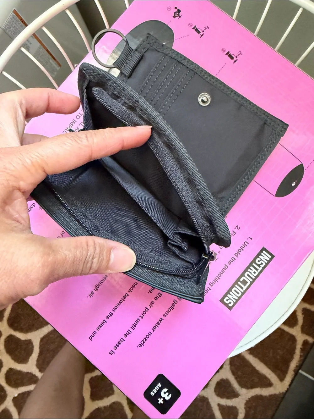 Diesel Black Wallet Pouch with White Logo